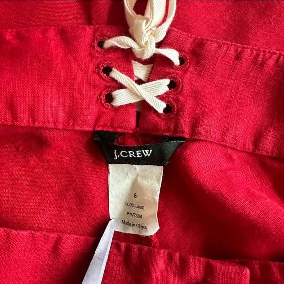 J Crew Red Linen A Line Sailor Skirt size 6 - Picture 4 of 10